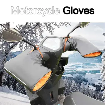 Ziemas Siltā Motociklu Cimdi Elektrisko Akumulatoru, Motocikla Cimdi Vīriešu un Sieviešu Ādas Rokturi Dūraiņi Motocikla Stūres Cimdi