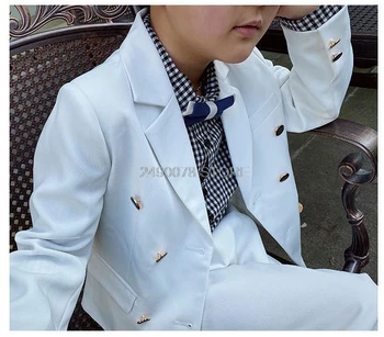 Zēni Baltu Kristību, Kāzu Uzvalks Ziedu Zēnu Jaka, Bikses 2gab Tērps Bērniem Oficiālās Izlaiduma Kleitu Bērni Smokings Kostīms