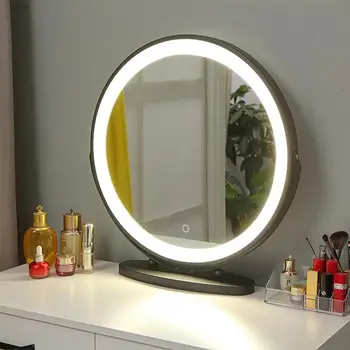 Ātri Kuģi LED 5050 Apaļas Vannas istaba Apgaismota Spoguļa Grozāms Aplauzums Spogulis Ar Touch Pogu Home Hotel Guļamistaba Dropship