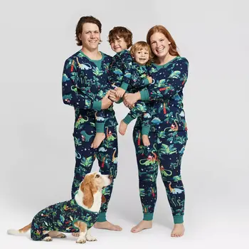 Ģimenes Ziemassvētku Pidžamu Ģimenes Matchig Drēbes Ziemassvētki Pijamas Ģimenes Izskatās Sleepwear Māte, Tēvs, Bērni, Mājdzīvnieki Naktsveļu Tērpiem
