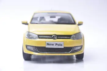 1:18 Lējumiem Modeli Volkswagen Jauns VW Polo 2012 Dzeltens Hečbeks Sakausējuma Rotaļu Auto Miniatūras Kolekcija Dāvanas