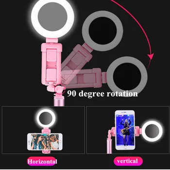 1.2 m 1,7 m Pagarināt dzīvi Statīva Selfie Stick LED Ring light Stand 4 in 1 Ar Monopod Tālrunis Mount iPhone, Android Viedtālrunis