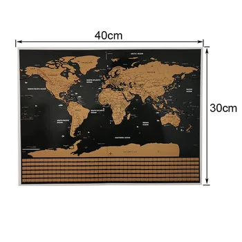 1 Gab. Pasaules kartē 40*30 cm Izdzēšami kartes apdare, sienas uzlīmes, home office studentu mācību aprīkojuma apdares plakāts