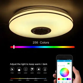 100W 85-265V Led Griestu Gaismas RGB Regulējamas, bluetooth Mūzikas Lampa ar App Tālvadības pulti Moderns Griestu lampas, lai dzīvo jamo istabu