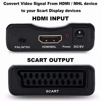 1080P HDMI, SCART Video, Audio Converter SCART uz HDMI AV Signāla Adapteris Upscale Pārveidotāja Adapteris HD TV DVD 30