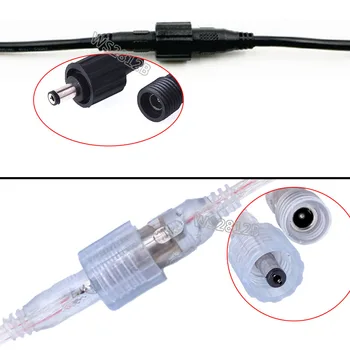 10~50 pāriem LED Savienotājs DC IP68 5.5 x 2.1 mm, Sieviešu un Vīriešu jack adapteri Led Strip Strāvas Adapteri Plug Kabeli
