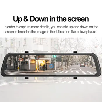 12 collu full screen 2K Spogulis Dash Cam 1080P HD Dash Kamera, G-sensors Braukšanas Ieraksti Saprātīga atpakaļskata spogulis, tahogrāfs