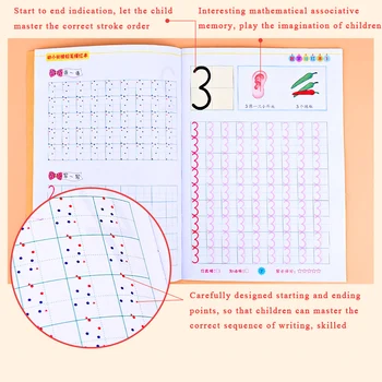 12book/set Rakstot Ķīniešu Rakstzīmes burtnīcas Ar Pinyin Digitālo Uzzināt Par Agrīnās Bērniem, Bērnu Iesācējiem Pirmsskolas Darbgrāmatu