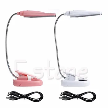 1PC Elastīgu USB 28 LED Gaismas Klipsis-uz Blakus Gultas, Galda, Galda, Lasot Grāmatu Lampas