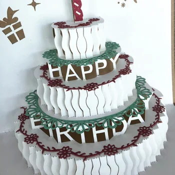 1gb Dzimšanas dienas Dāvanu Kūka Karte Pop Up 3D Apsveikuma Kartiņas, Aploksnes Pēc Kartes Uzaicinājumu Handcrafted Origami Jubilejas