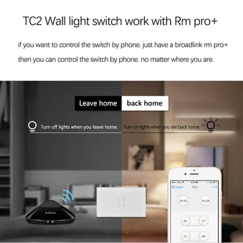 2019 Broadlink TC2 US/AU versija 1 2 3 Banda WiFi Mājas Automatizācijas Smart Tālvadības pults Led Gaismas Switche Touch Panelis, izmantojot RM Pro+