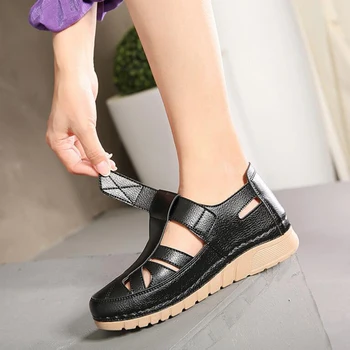 2020. gada Vasarā viena Gadījuma kurpes sieviešu Šujamos diegus sieviešu kurpes dobi out liels metri Mātes kurpes sandalias mujer hy936