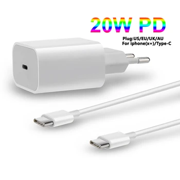 20W Lādētāju QuickEU/US plug Maksas Tips C PD USB Lādētāju ar QC 3.0 Portable Ātri Lādētājs iPhone Xiaomi Klēpjdatoru