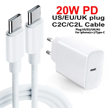 20w PD Lādētāju, USB Type-C 20W Ceļojumu Ātrās Uzlādes Lādētājs ES/ASV/UK plug iPhone 12/Pro max/XS/X USB C Ātri Uzlādēt 3.0], QC,