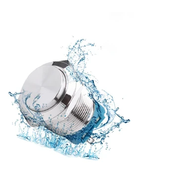 22mm ūdensizturīgs metāla slēdzis, kas fiksētas LED lampu āķi momentāno sāktu automašīnas dzinēju, sarkans un zils, 5V, 12V 3-220v