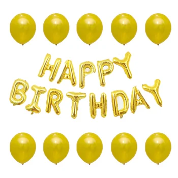 23pcs 16inch Krāsains vēstuli, folija Baloni Alfabēta happy birthday puse Rotājumi piegādes lateksa hēlija balons Gaisa Globos