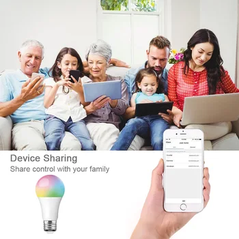 2gab/Partija, Wifi Smart Spuldze RGB+W+C LED Spuldzes E27 9W Daudzkrāsains Gaismas Smart Dzīves Tuya App Taimeri, Strādāt Ar Amazon Alexa, Google Home