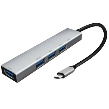 3.1 Tips-C USB 3.0 Vairāku 4 Porti Pārveidotājs Kabelis Hub Adapteri Portatīvo datoru Dock Staciju, windows XP, Mac OS, Linux
