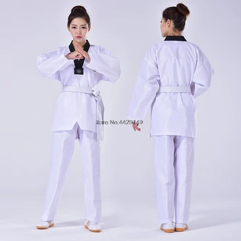 3 Krāsas, Taekwondo Vienotu Apģērbu Cīņas Mākslas Red Suite Bērni Pieaugušo Studentu Tae kwon do dobok apstiprināt Taekwondo Apmācība Uzvalks
