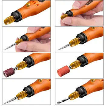 3 Ātrumi Pielāgojiet Mini Bezvadu Urbis Dzirnaviņas Rotācijas Instrumentiem Slīpēšanas Mašīna USB Gravēšanas Pildspalva 5000-15000r/min