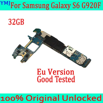 32GB Samsung Galaxy S6 G920F Mātesplati ar Android Sistēmu,Oriģināls atbloķēt Samsung S6 G920F Mainboard,Bezmaksas Piegāde