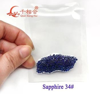 34# 35# 2.1 mm, 3mm zila sap phire krāsas apaļas formas syntheitc korundu 50gab vienā maisā