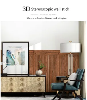 3D Koka Sienas Uzlīmes, Mājas Dekoru Putu Ūdensizturīgs Sienu apdares pašlīmējošās Tapetes Dzīvojamā Istaba Guļamistaba Jumta Sienas Panelis