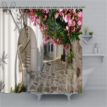 3D Skats Dušas Aizkars Ziedi, Ainavas Sienas Modelis Vannas istaba Aizkaru Ūdensizturīgs Mazgājams Vannas Aizkars Dušas Komplekti