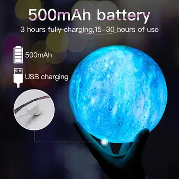 3D Zvaigžņu Mēness-Nakts Gaismas Remote & Touch Kontroli USB Lādējamu 16 Krāsas LED ar Koka, skārda Meitenes Zēni Dzimšanas dienas Dāvana