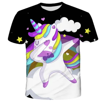 3D drukāšana unicorn drukāt anime t-krekls karikatūra t-krekls zēns meitene street fashion 