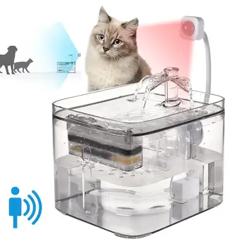 3L Automātiskā Pet Cat Ūdens Padeves Saprātīga Infrasarkano Indukcijas Ultra Klusa, Suns, Kaķis, Automātiskās Dzirdināšanas Strūklaka, Ūdens Filtrs