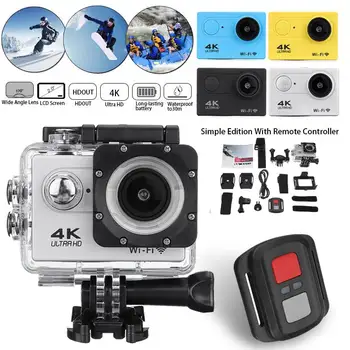 4K Darbības Kamera Ar Ultra HD 1080p Ekrāns Zemūdens 30m Ūdensizturīgs Sporta Kamera Iet Extreme Pro Cam Video Videokameras