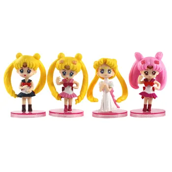 4gab/set 4Styles Sailor Moon Tsukino Usagi PVC Attēls Rotaļlietas, Multfilmas Anime Kolekciju Modelis Lelles
