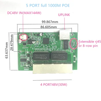 5 POE 1000M Ostas 8 Poe 10/100/1000M Rūpniecības Slēdzis gigabit switch 5 gigabit switch gigabit switch POE SWITCH 48V 1000M