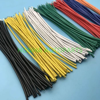 50 gab. UL1007 vadu 80 ° 18AWG 15 cm PVC elektronisko līnijas kabelis ar vara stiepli 300V melna dzeltena balta zaļa sarkana zila oranža