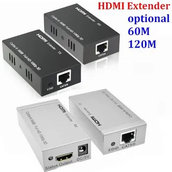 50set Uzticamu 60M HD HDMI paplašinātājs Signāla pastiprinātājs expander, lai RJ45 Cat5e/6 kabeļu ar duālais strāvas adapteris 3D 1080P