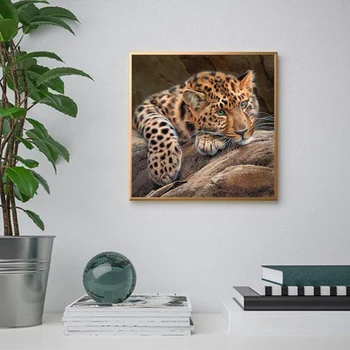 5D Dimanta Glezniecības Pilnībā Urbja Apaļais Kvadrāts Dzīvniekiem Dimanta Izšuvumi Leopard Rhinestones Mākslas Roku darbs, Hobijs Cross Stitch Komplekti