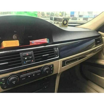 5D Interjera Spīdīgs Oglekļa Šķiedras Wrap Apdares Decal BMW 3. Sērijas E90 2005. - 2012. gadam