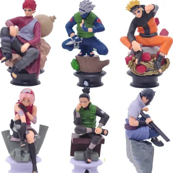6pcs/ Set Naruto Sasuke Gaara Attēls Kakashi Darbības Rādītāji Anime Naruto PVC Skaitļi Kolekcionējamus Modelis Rotaļlietas Xmas Dāvanas Bērniem