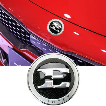 7,6 cm E Logo Priekšējā Pārsega Auto Tuning Par Kia Stinger GT LĪNIJAS 2017-2018 Auto Vadītājs Emblēmas Uzlīme ABS 3D Nomainīt Piederumus