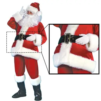 7-Gabals Ziemassvētku Vecīša Tērps, Plīša Tēvs Ziemassvētku Kostīms Ziemassvētki Masku Poliesteris