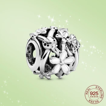 925 Sterling sudraba, baltu emaljas apaļas pērles sieviešu rotaslietu izgatavošana šarmu fit original sudraba aproce smalkas rotaslietas