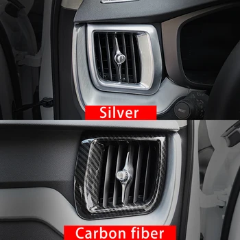 ABS Chrome Oglekļa Šķiedras Auto Centrs Kontrole, Gaisa kondicionētājs, Gaisa Ventilācijas Izvads Vāciņš Melns Volvo XC60 2018 2019 2020 Piederumi