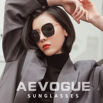 AEVOGUE Jaunu Modes Sieviešu Daudzstūris Polarizētās Saulesbrilles, Liela Kadru Ceļojumu Āra Braukšanas Slīpums Lēcu Brilles UV400 AE0833