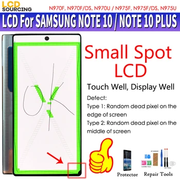 AMOLED LCD Samsung Note 10 LCD Displejs N970F Touch Screen Digitizer Montāža Samsung Note10 N975F Nomainīt Mazo Vietas