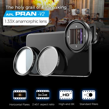 APEXEL profesionālās 1.33 x anamorphic objektīvs HD Platekrāna moive Objektīvs Video Vlog kamera cpl objektīvs Samsung, Huawei viedtālruņi