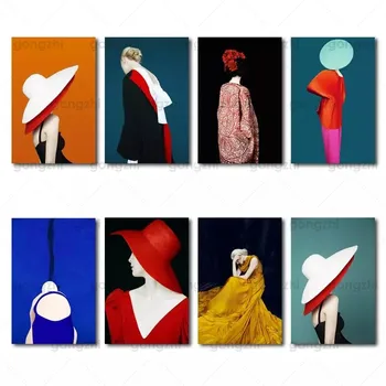 Abstrakti Krāsains Minimālisma Elegants Apģērbs Sieviešu Ziemeļvalstu Mājas Sienas Gleznojums, Bezrāmju Gleznas Hd Drukas Apdare Plakāts