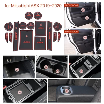 Anti-Slip Vārtiem Slots Kausa Mat Mitsubishi ASX 2019 2020 Durvju Groove Non-slip Pad Auto uzlīme Piederumi Gumijas Kalniņi