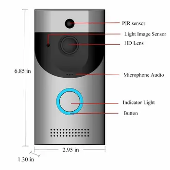 Anytek B30 Bezvadu WiFi Domofons Video Durvju Kamera + B10 Durvju Uztvērējs Uzstādīt Durvju Zvanu Kamera, Wifi, Video Nakts Redzamības