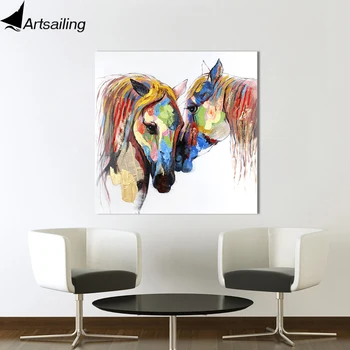 Artsailing 1 panelis krāsains zirgu gleznu Plakātu Sienas Mākslas Moduļu Gleznas, Sienas, Attēlus, Dzīvojamā Istaba Audekla Apgleznošana